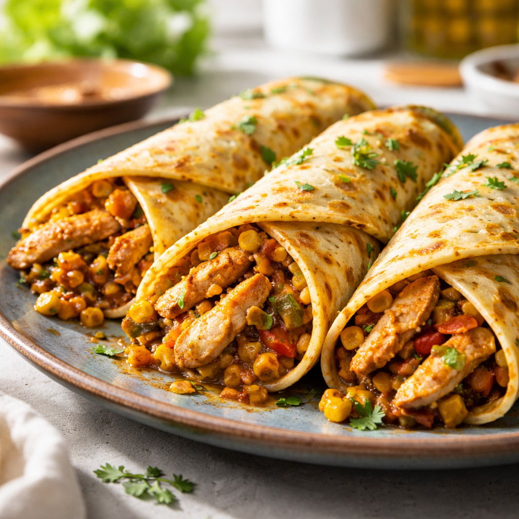 Crêpe au poulet grillé
