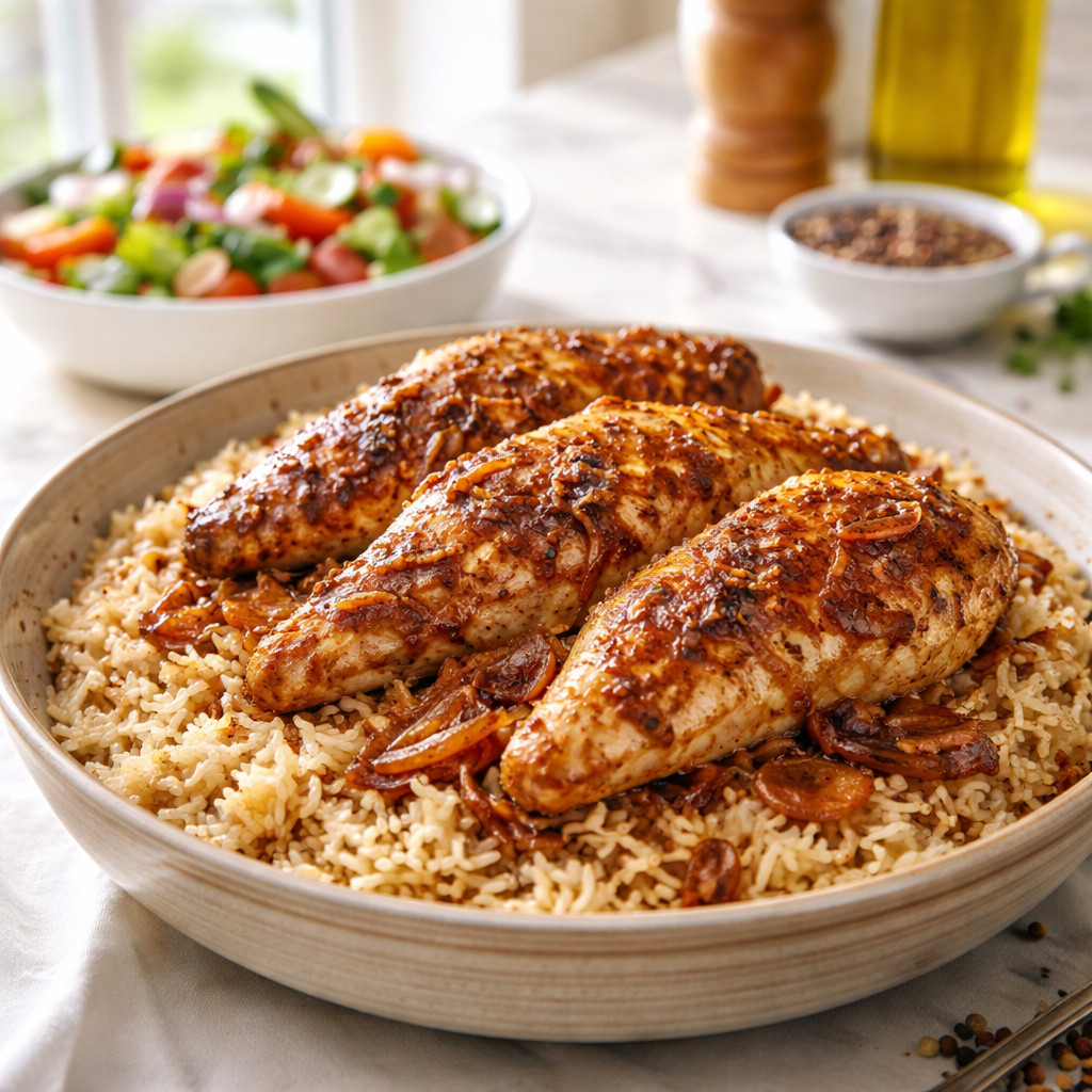 Poitrine de poulet avec du riz