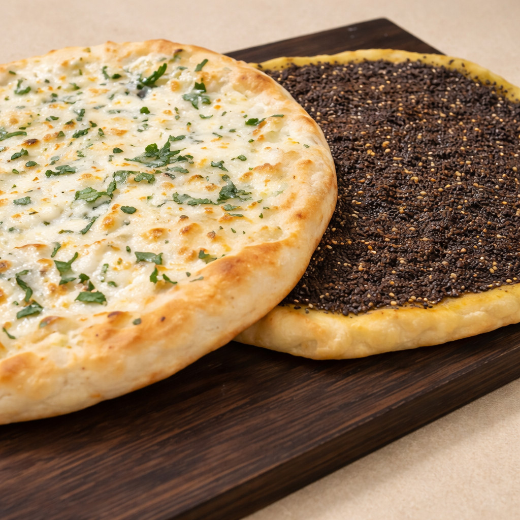 Manakish au zaatar avec de la farine de blé