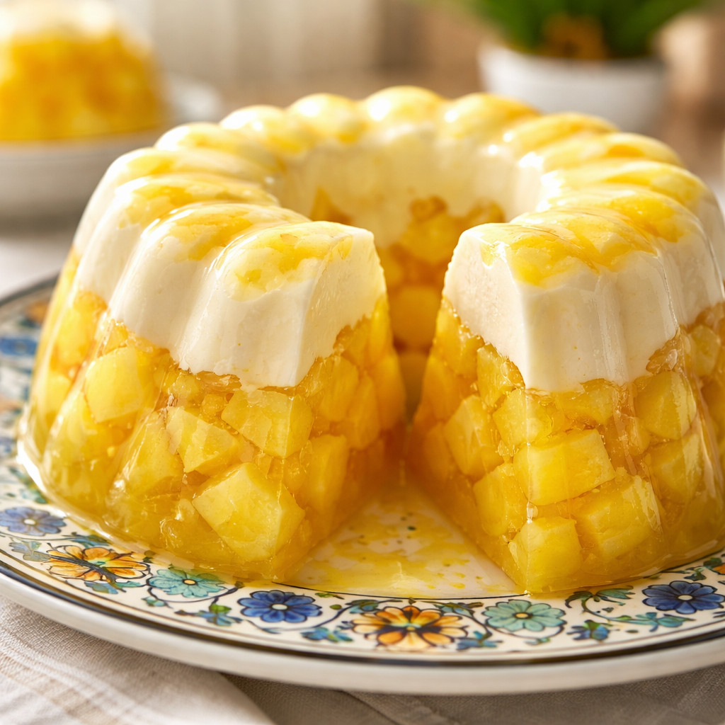 Gelée d'ananas et crème