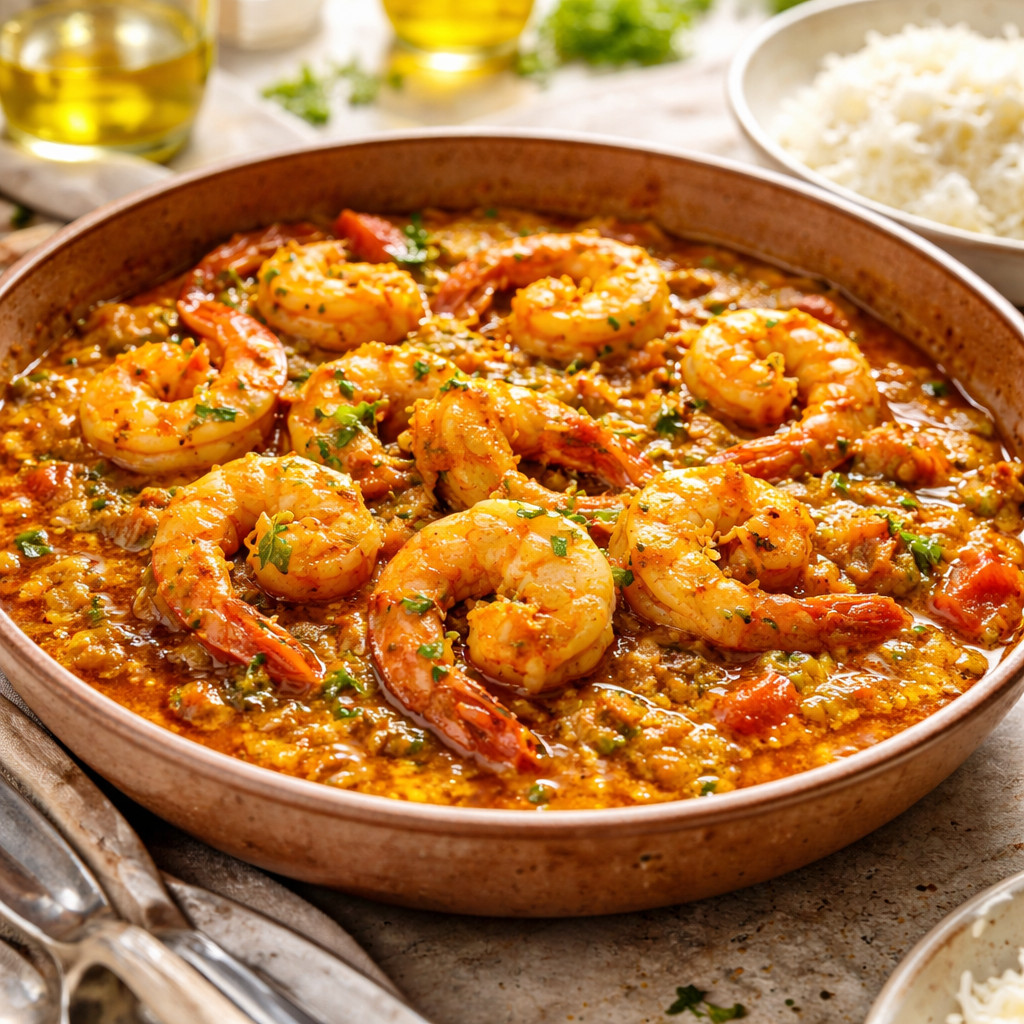 Crevettes au curry