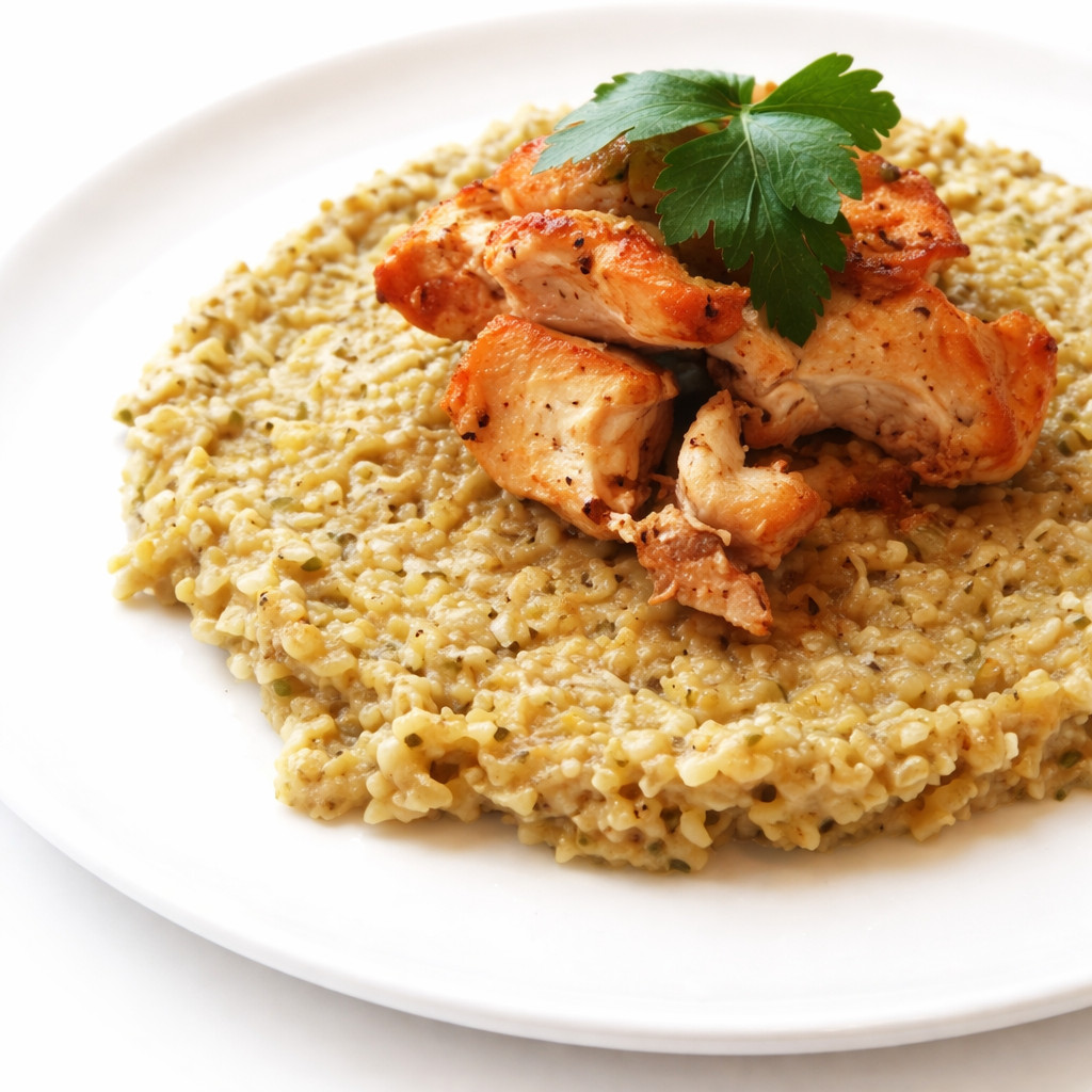 Freekeh Pot with Cream and Chicken