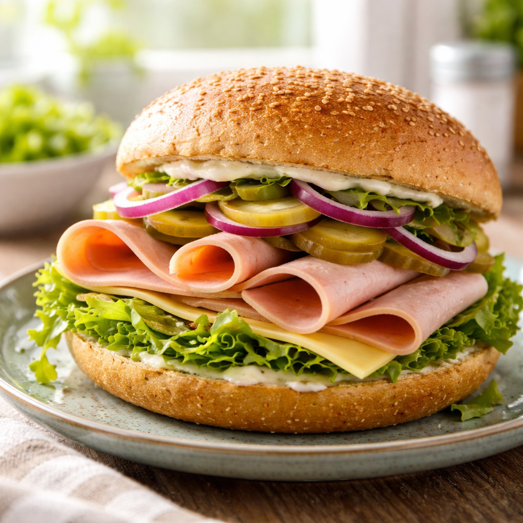 Light Chicken Mortadella Sandwich