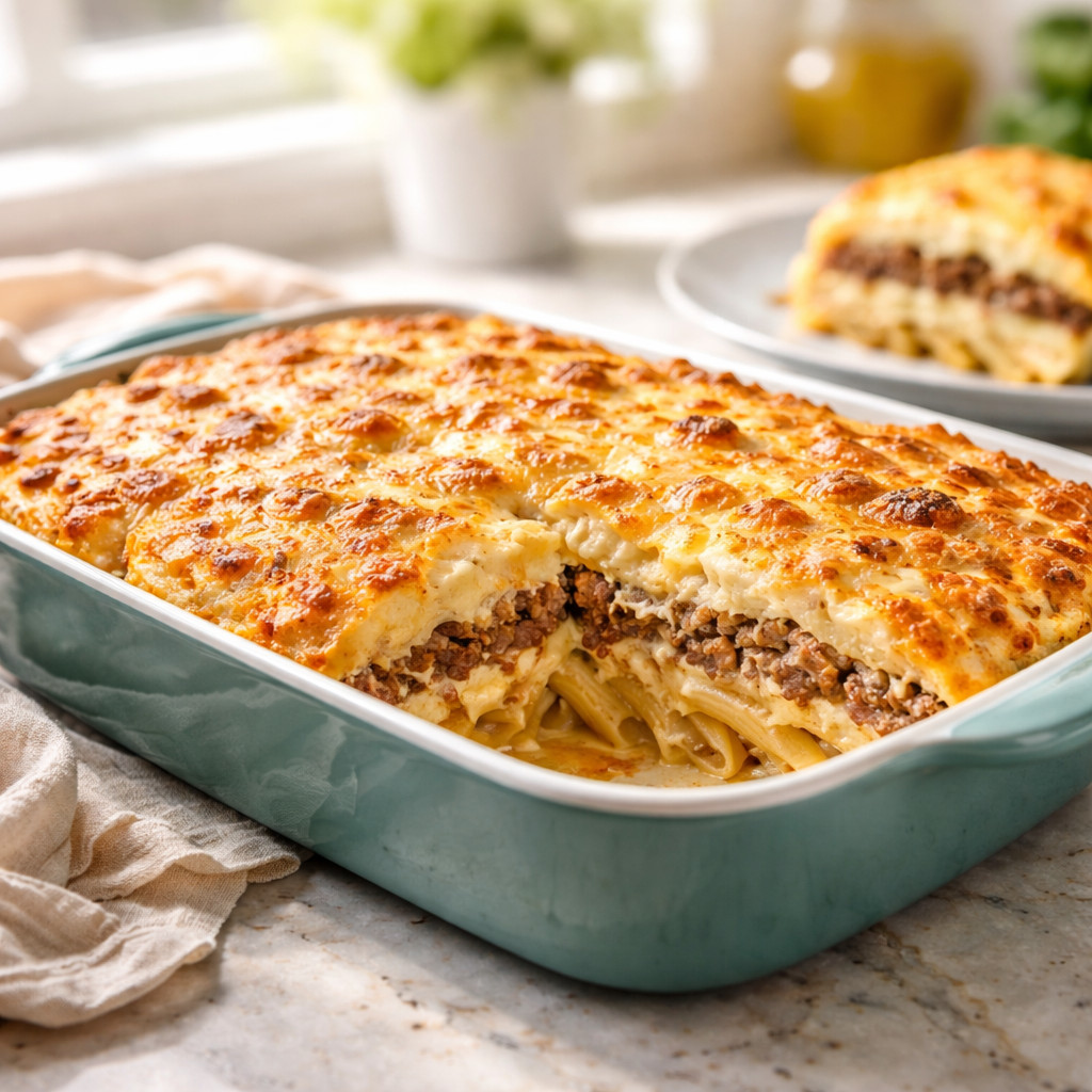 Plat de pâtes au béchamel