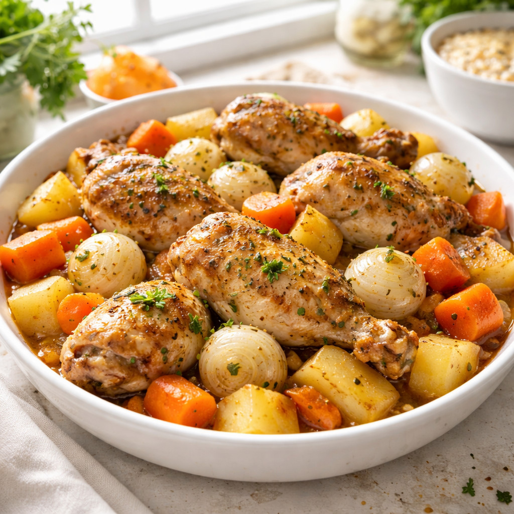 Chicken with Carrots, Potatoes, and Onions