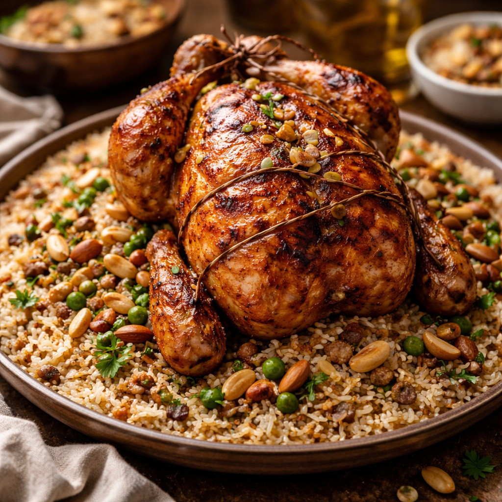 Poulet Mouni farci et cousu