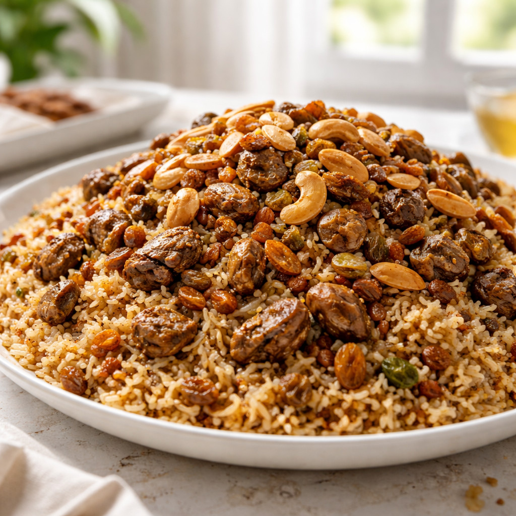 ارز بالخلطة و المكسرات