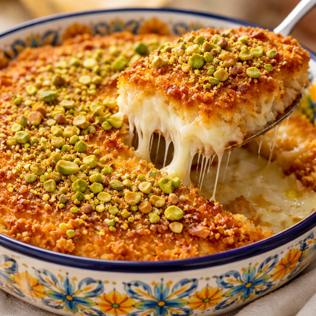 Knafeh au pain et pistaches