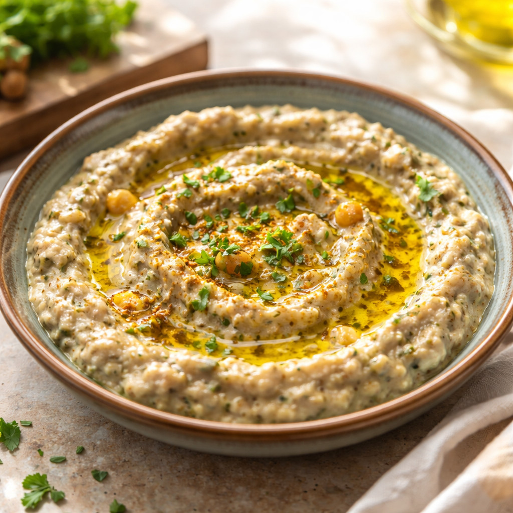 متبل الباذنجان بالطحينة