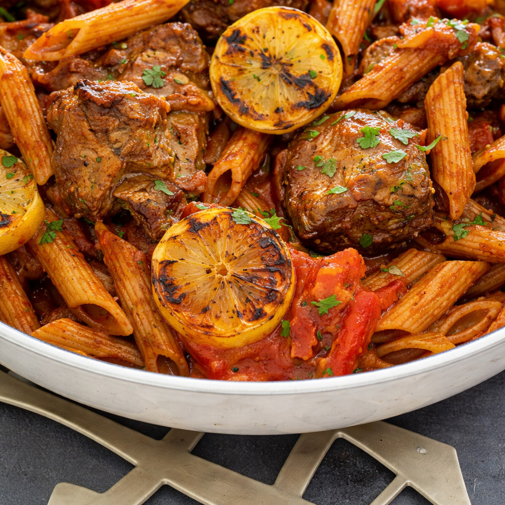 Kabsa de viande et pâtes