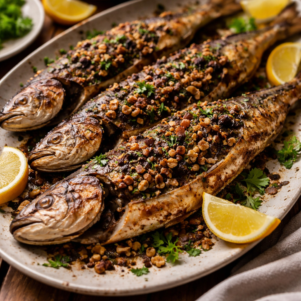 Grilled Fish with Walnuts and Sumac