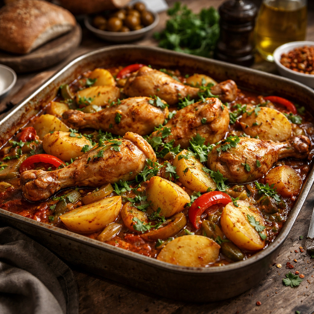 بطاطس بالدجاج