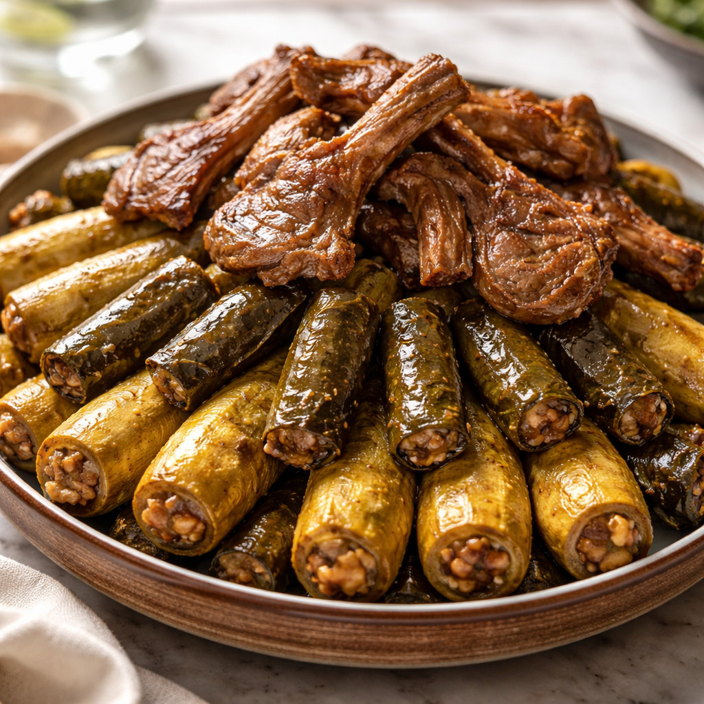Stuffed Zucchini and Grape Leaves