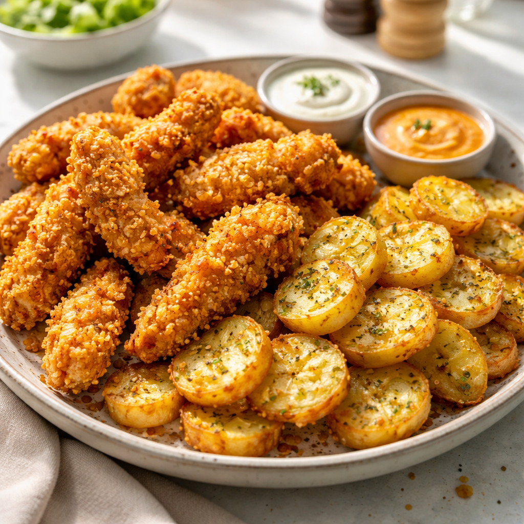 Crispy Chicken and Crispy Potatoes