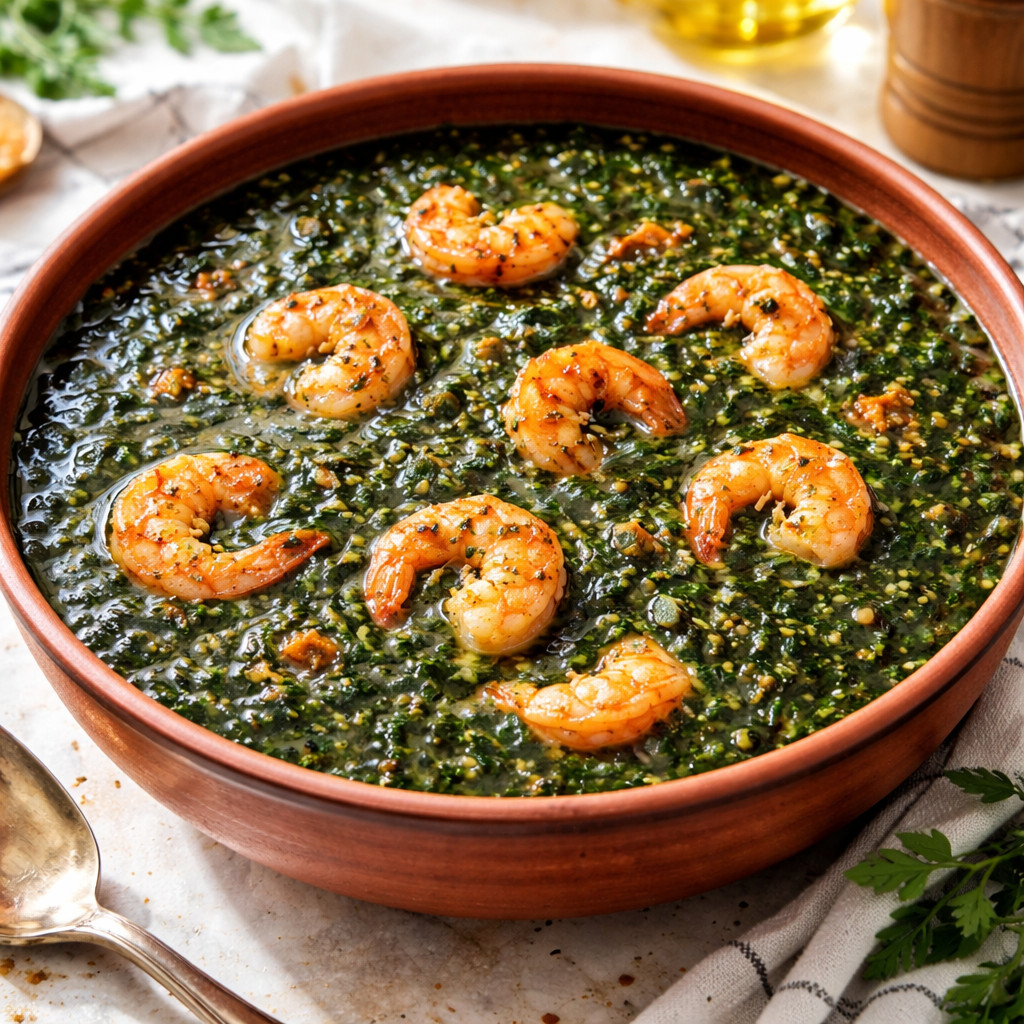 Molokhia with Shrimp