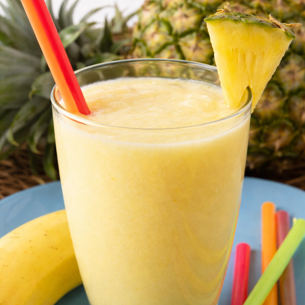 Light Yogurt and Pineapple Cocktail