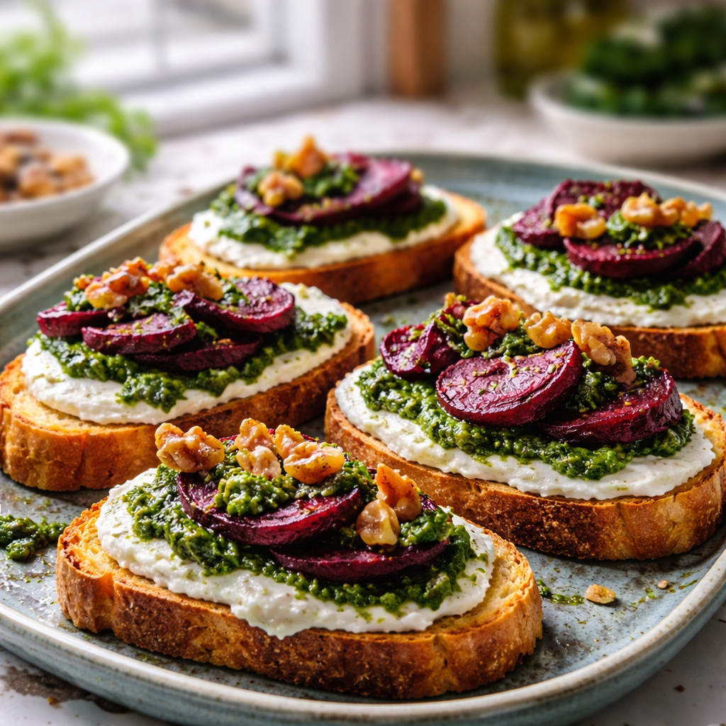 Bruschetta de betterave et labneh