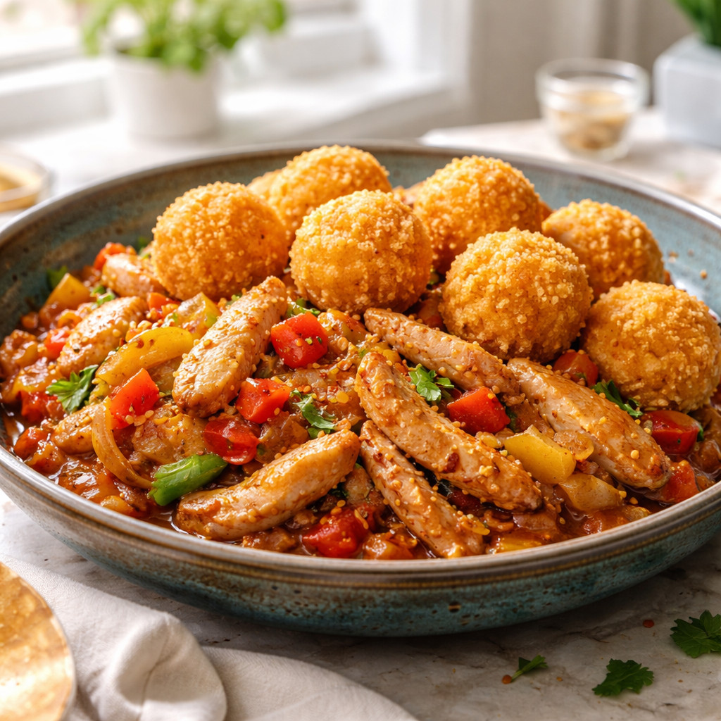 Japanese Chicken with Potato Balls
