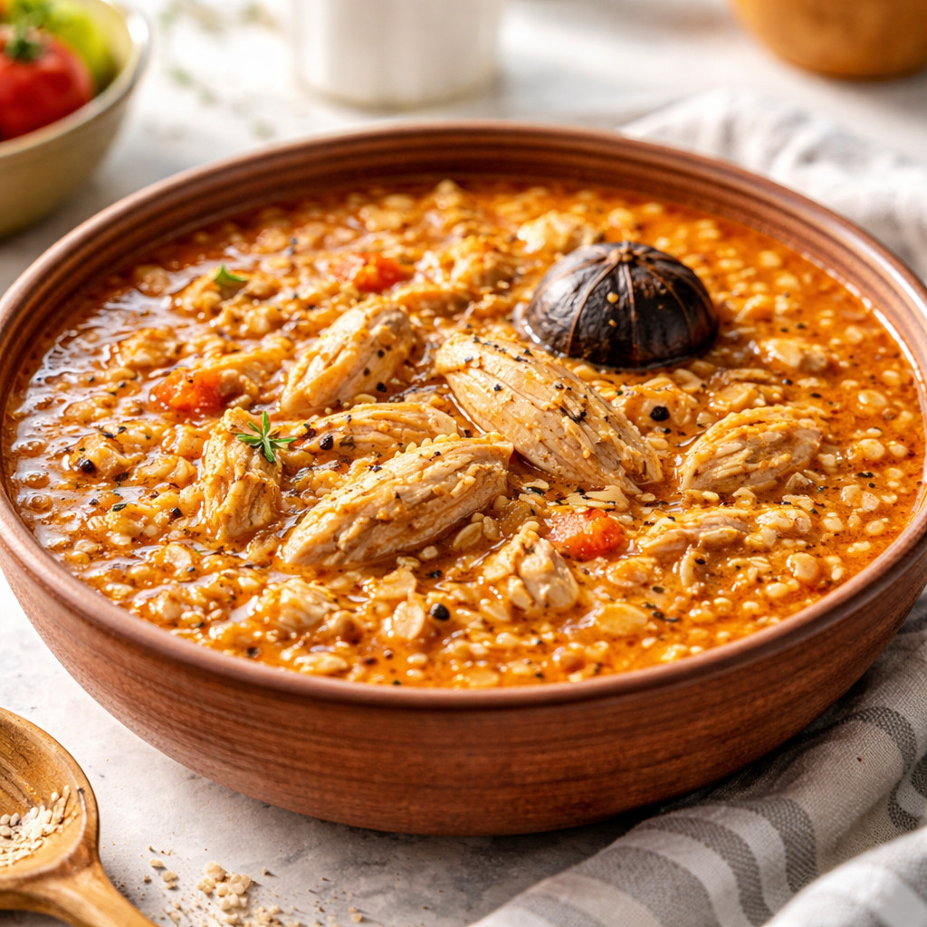 شوربة الشوفان او الكويكر بالدجاج