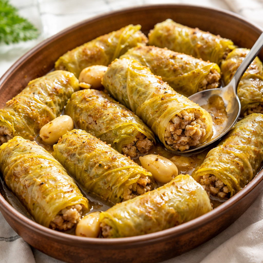 Stuffed Cabbage Leaves with Lamb