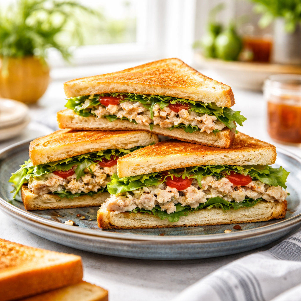 Tuna Sandwich with Lettuce and Arugula