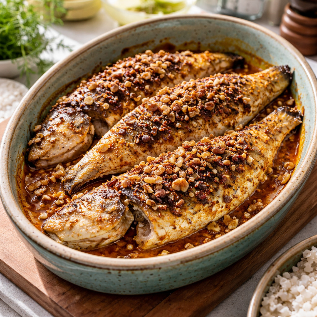 Grilled Fish with Walnuts and Sumac