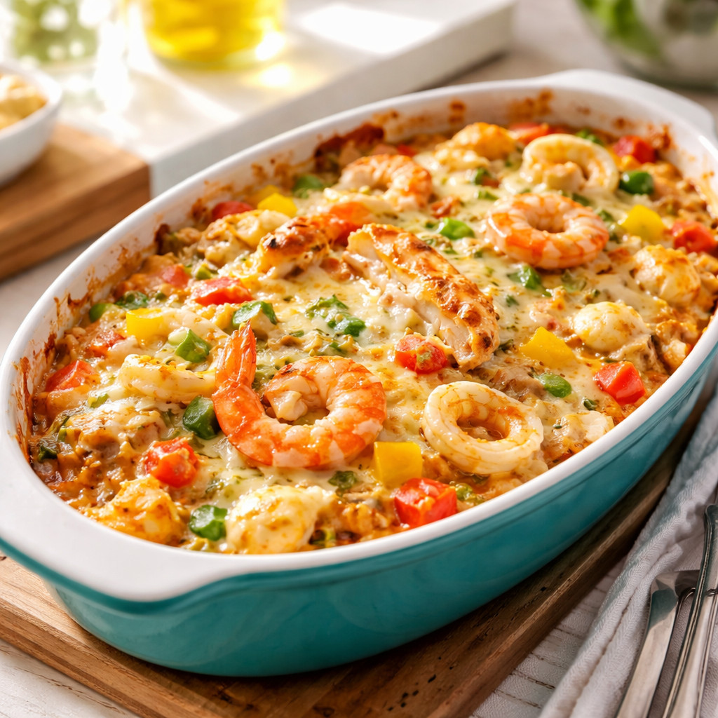 Seafood Gratin with Fennel Sauce
