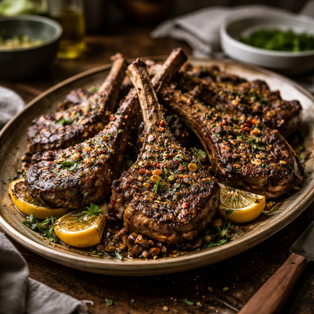 Côtes d'agneau grillées