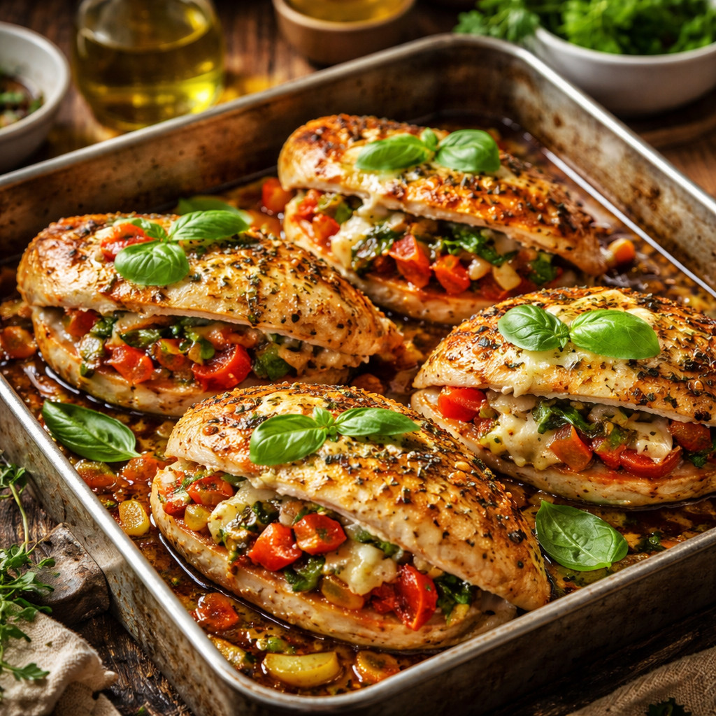 Stuffed Chicken Breasts with Vegetables