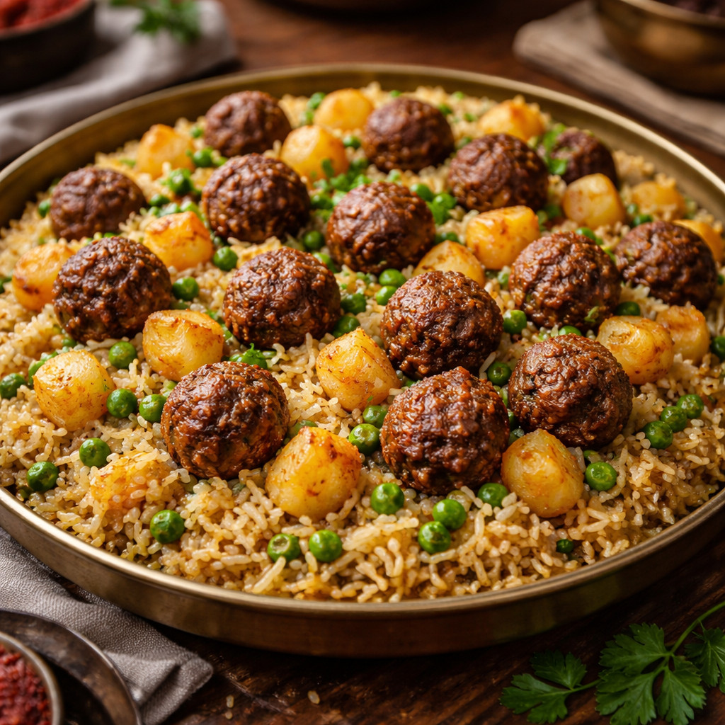 Iraqi Rice with Kfta