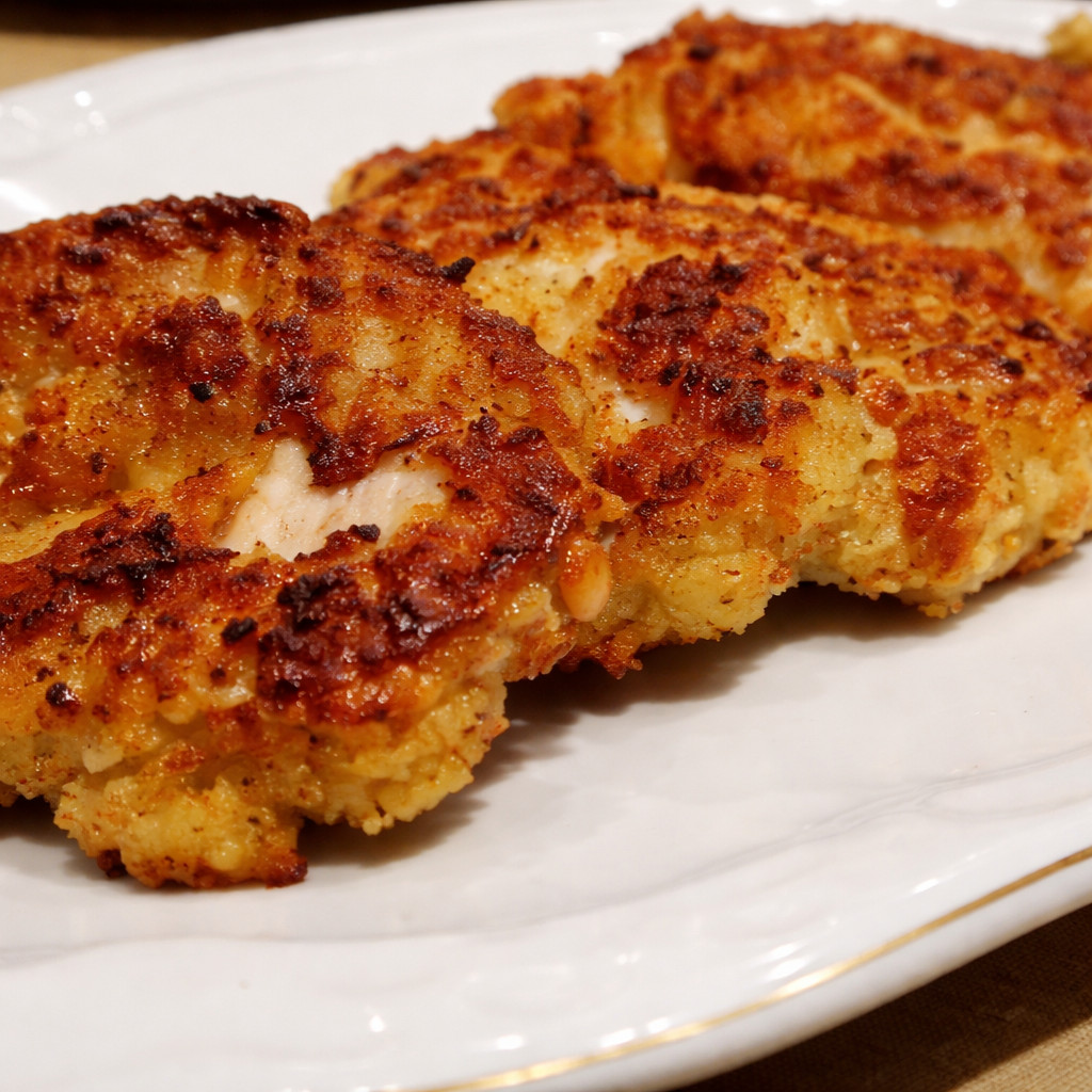 Crispy Chicken Steak with Parmesan and Rosemary
