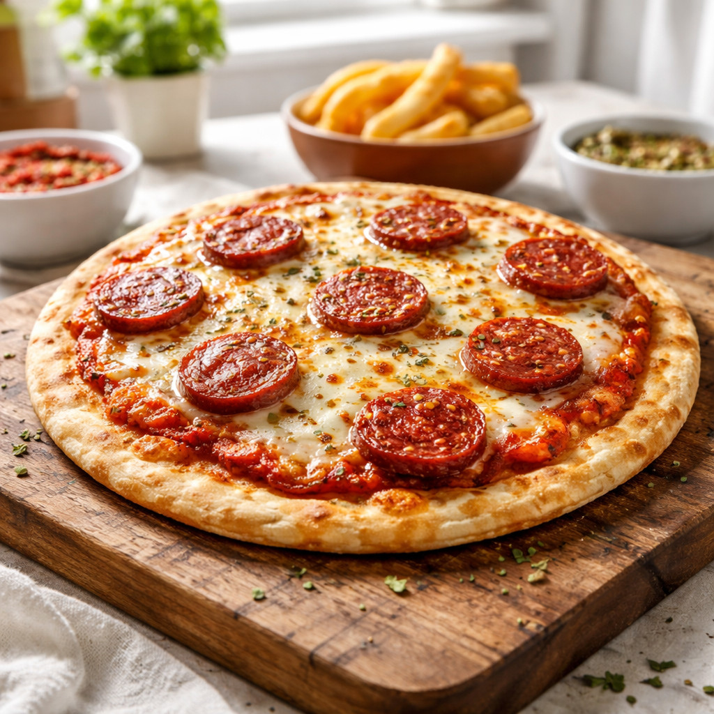 Pizza with Indian Boratha Bread