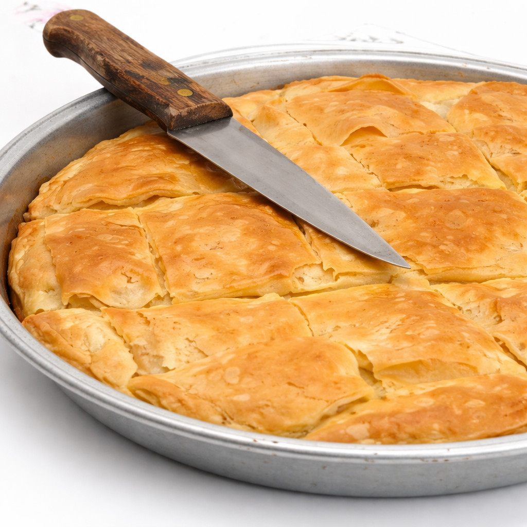 Plat de pâte feuilletée au poulet et béchamel