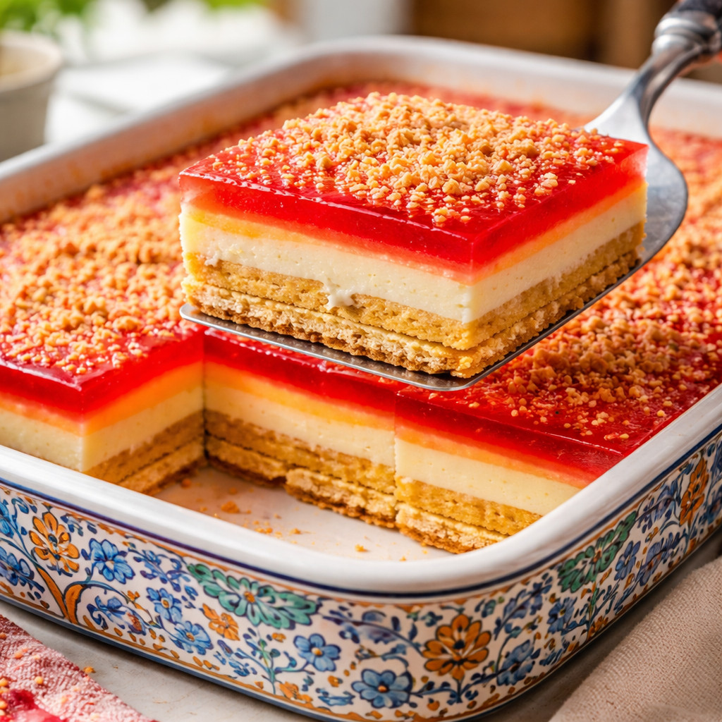 Jelly Dessert with Biscuits