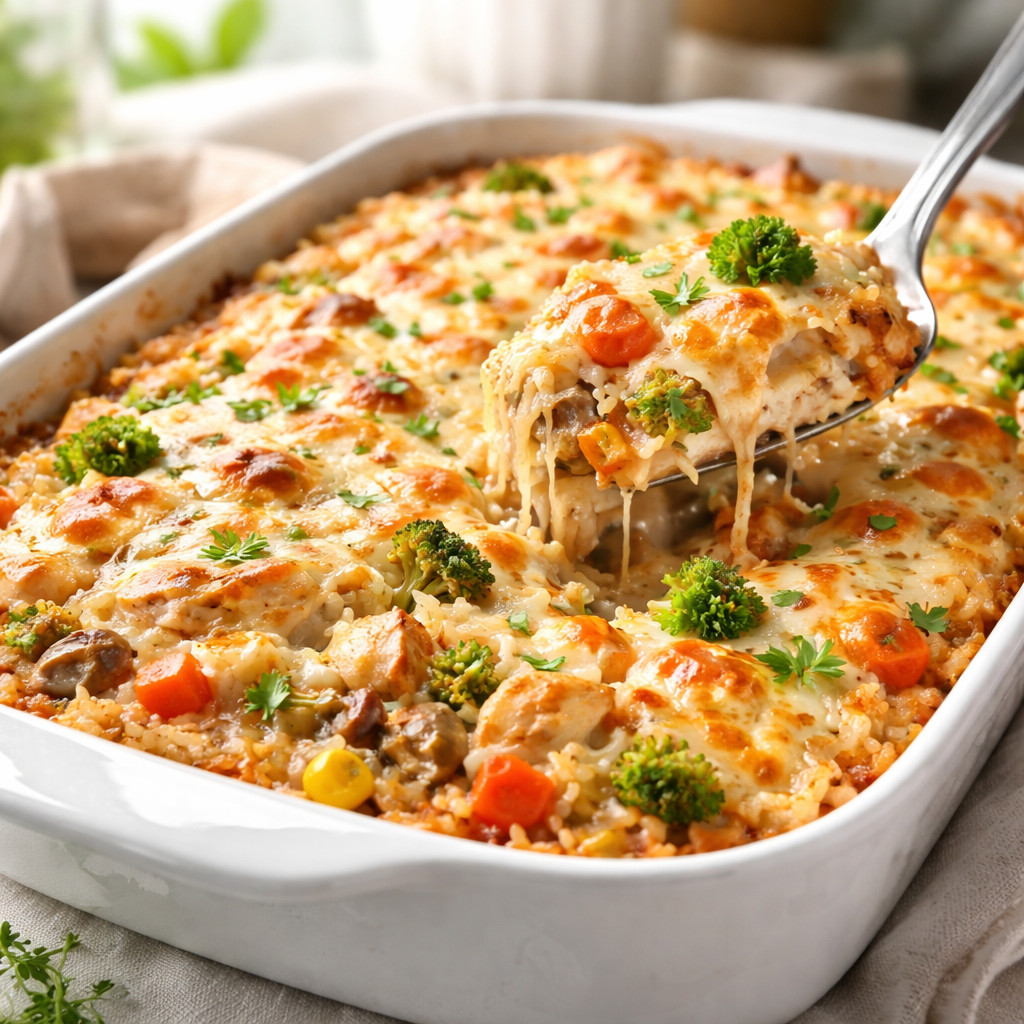 Chicken Rice with Vegetables and Béchamel