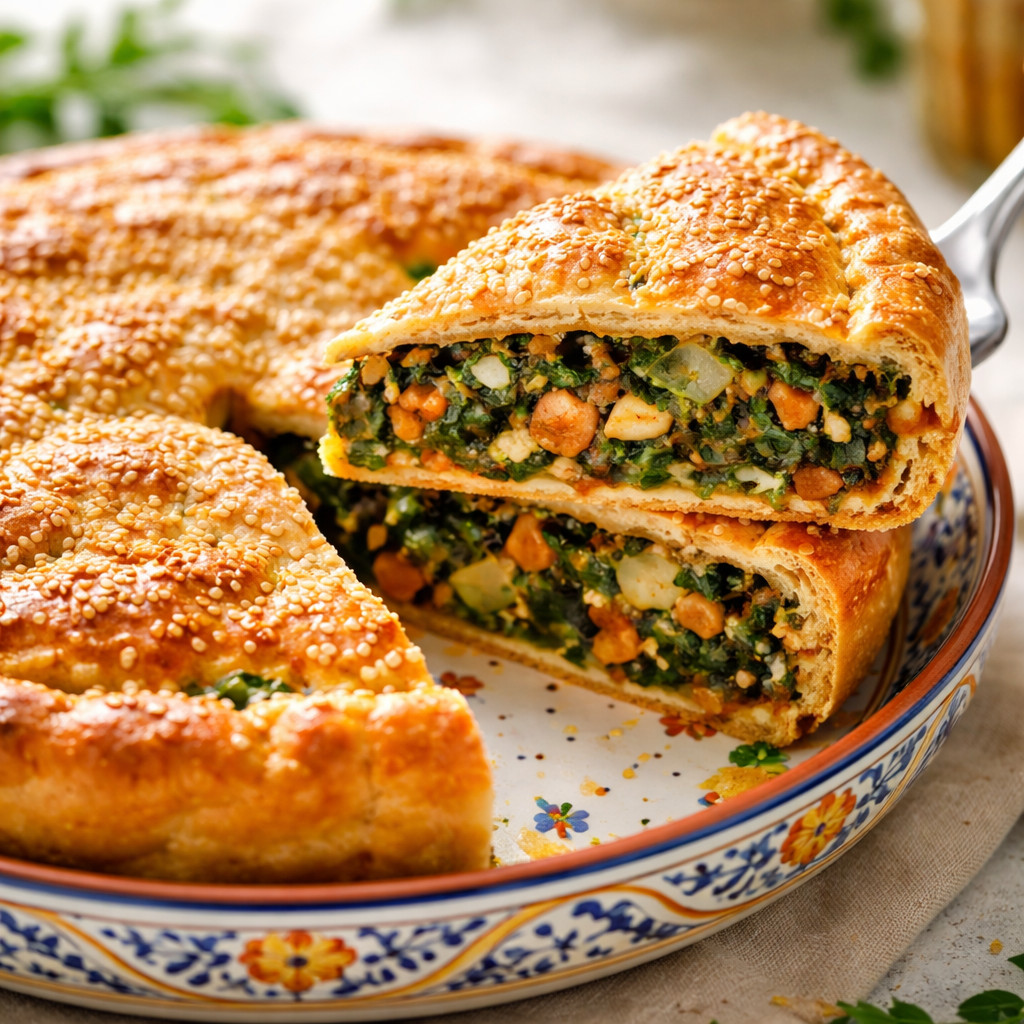 Tarte aux épinards et artichauts