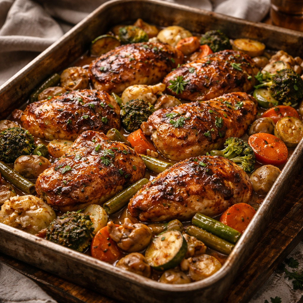 Poulet Moni aux légumes