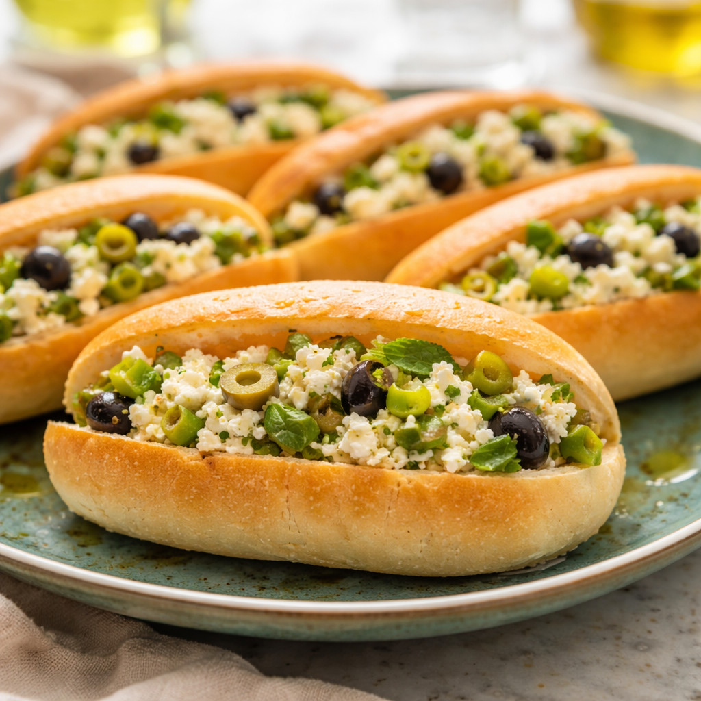 Cheese Sandwiches with Green Pepper and Olives
