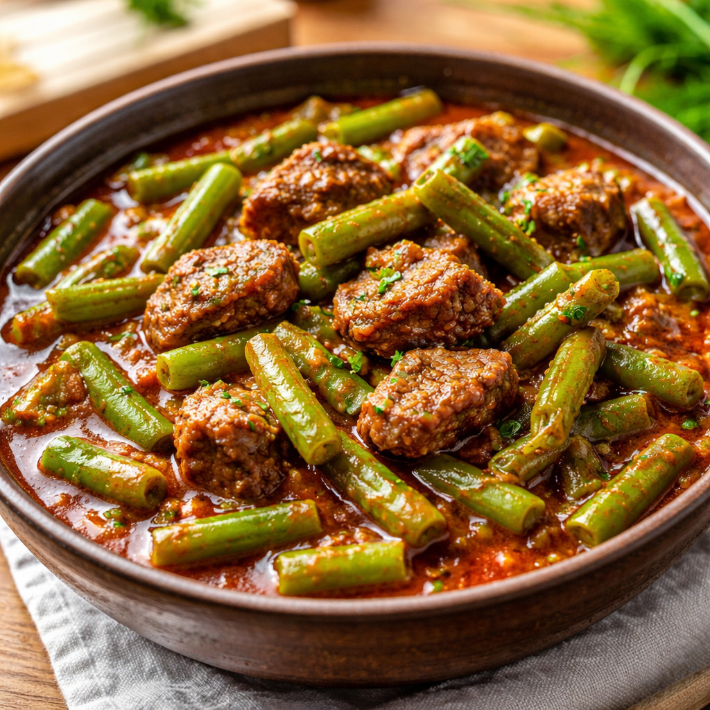 Haricots avec sauce à la viande