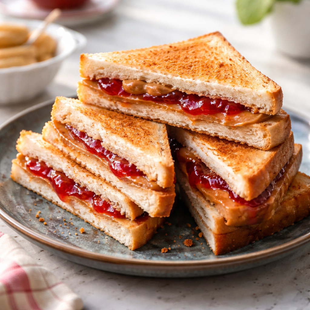 Jam and Peanut Butter Sandwiches