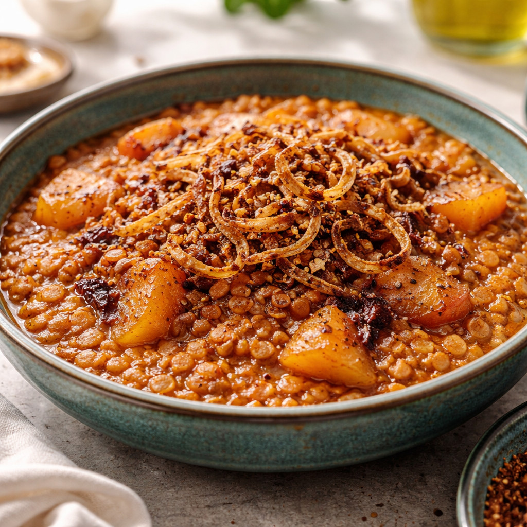 Red Lentils with Quince