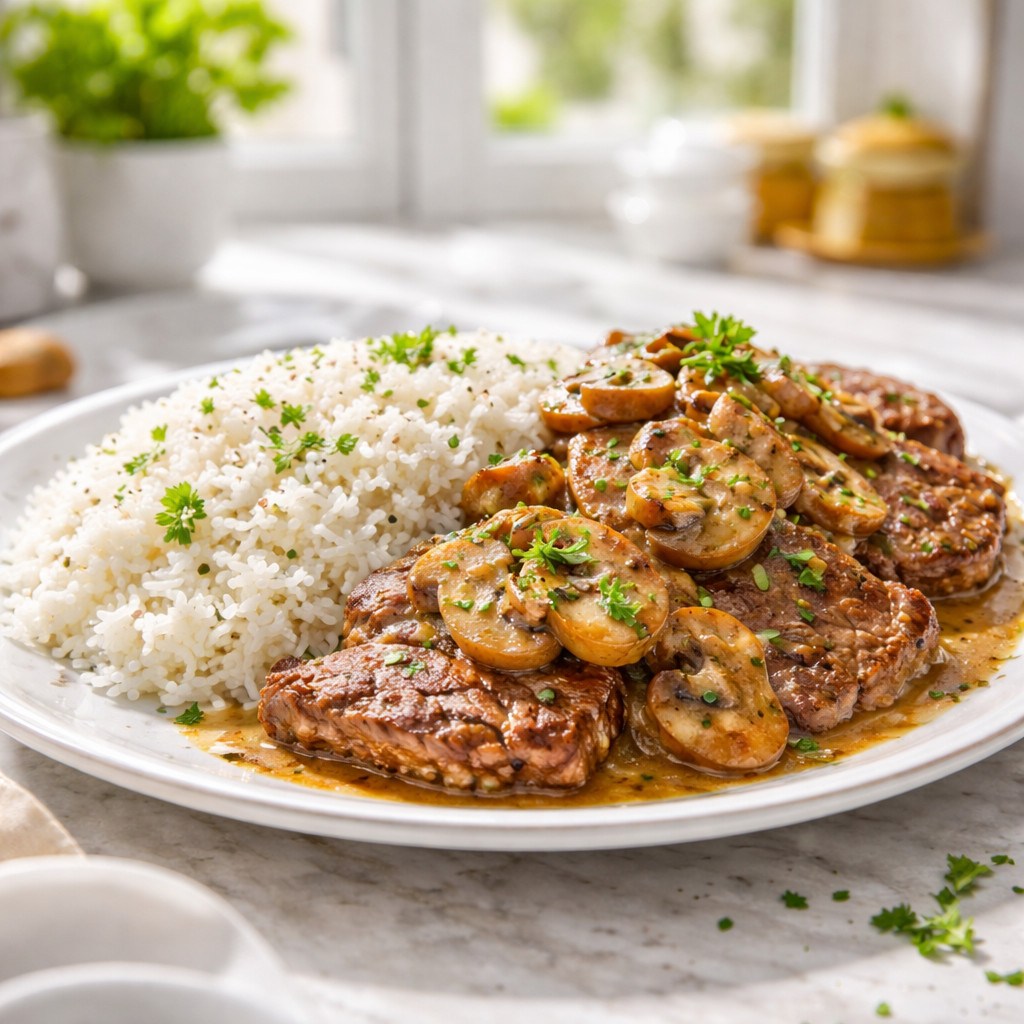 Steak with Mushrooms