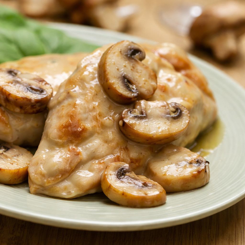 Escalope with Mushrooms and Cream