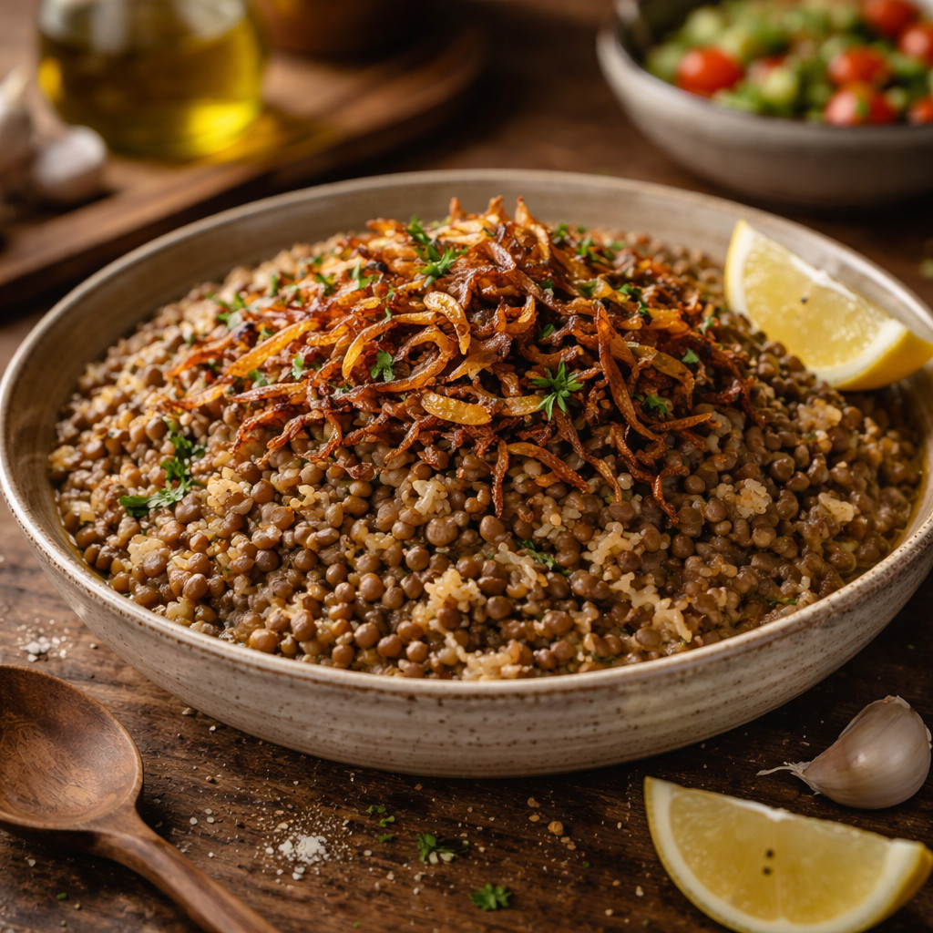 Lebanese Mujadara Lentils