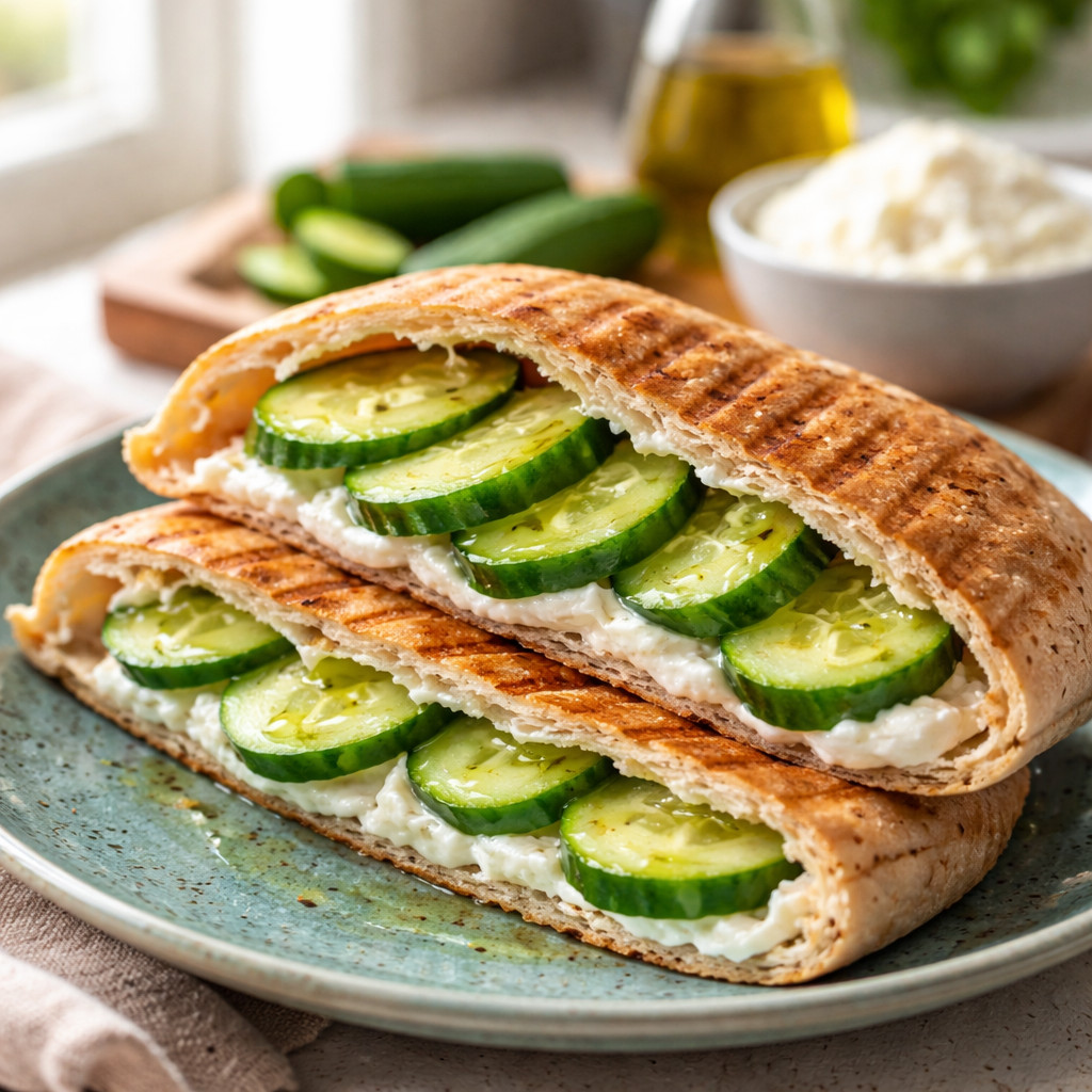 Labneh and Cucumber Sandwich