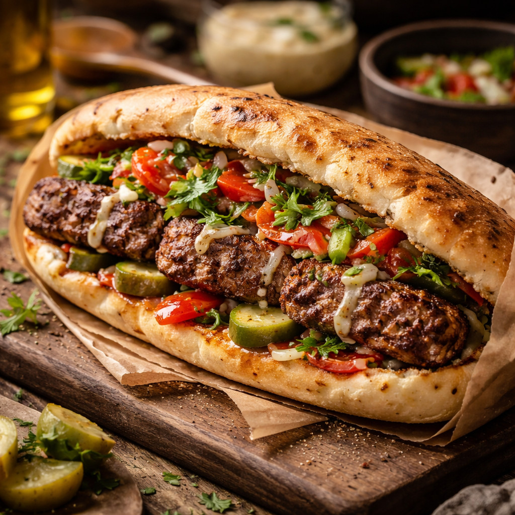 Iraqi Kebab Sandwich