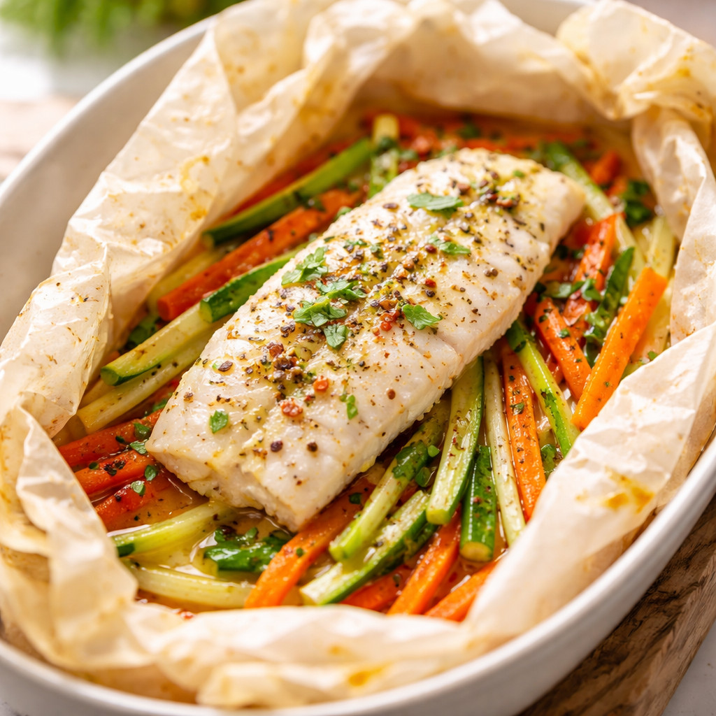 Filet de poisson aux légumes