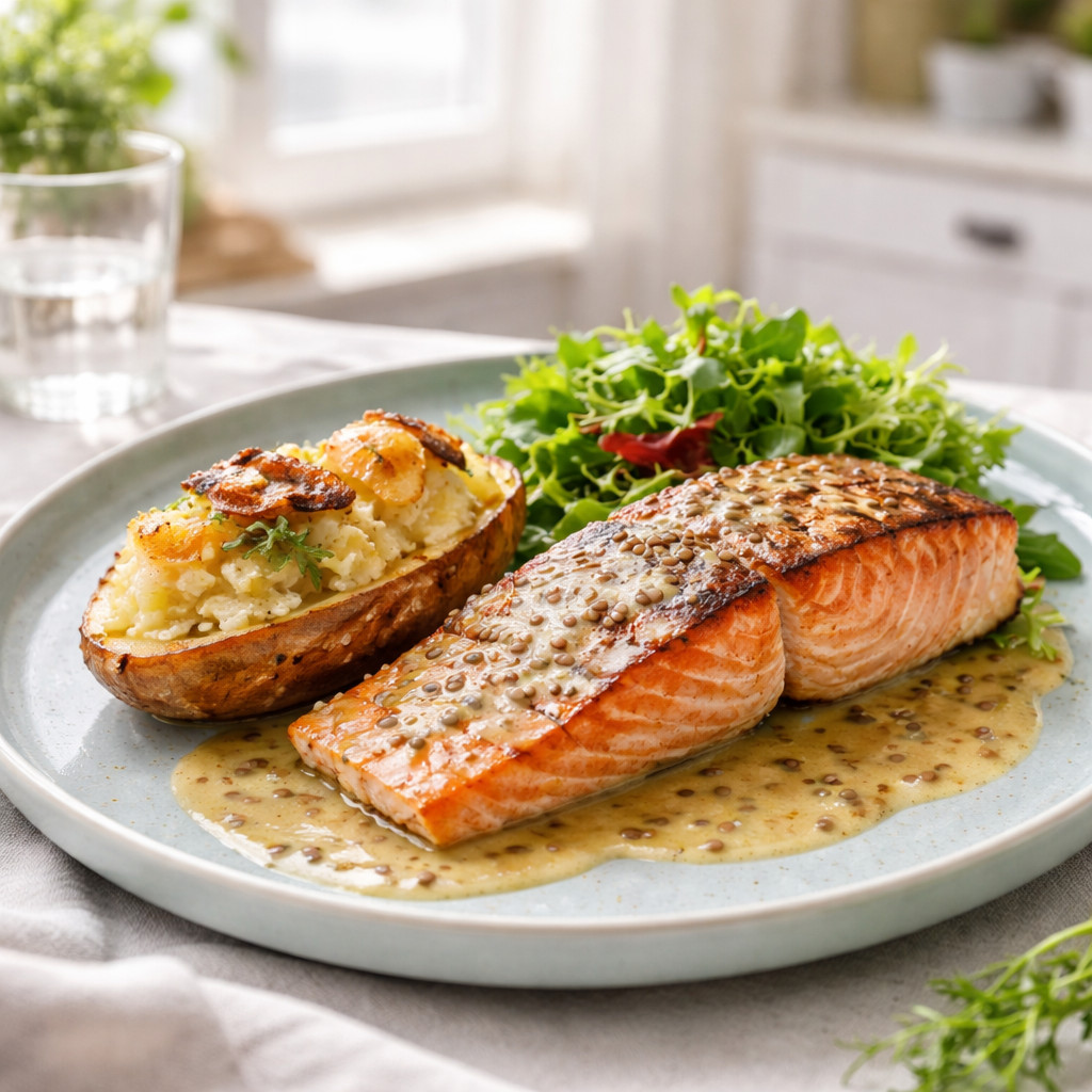 Filet de saumon grillé
