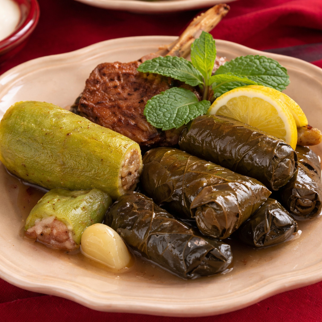كوسا وورق عنب مع كستلاتة الغنم
