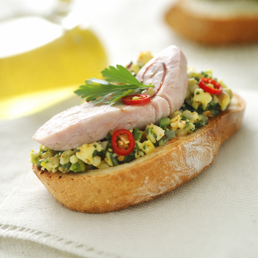 Caprese Bruschetta with Tomatoes and Arugula